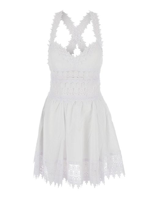 Charo Ruiz White Marilyn' Dress With Crossed Straps