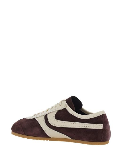 Dries Van Noten Brown Dustin Sneaker With Leather Upper And Rubber So