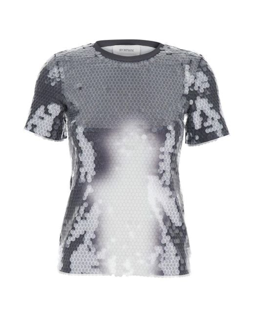 Sportmax Gray Embellished Crew Neck T-Shirt