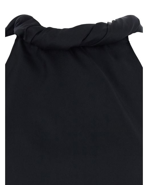 Loulou de Saison Black Top 'Wilma' With Twisted Silk Collar For