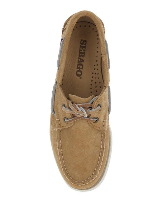 Sebago Brown 'Portland Flesh Out' Loafers With Rounded Toe