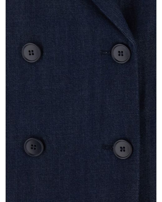 Le Plain Blue Double-Breasted Jacket With Peak Revers