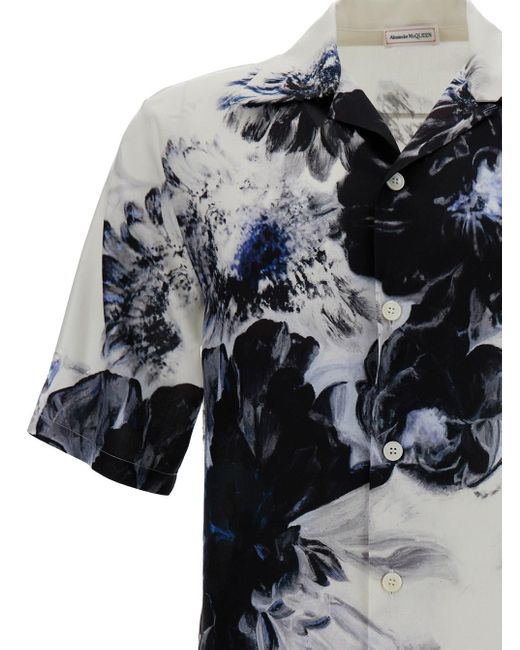 Alexander McQueen Black 'Dutch Flower' Shirt With All-Over Flower Prin for men