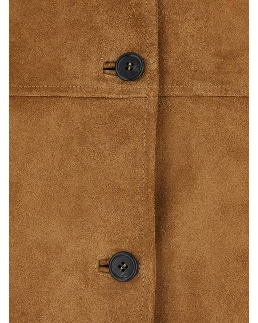 Le Plain Brown Jacket With Classic Collar And Patch Pockets On The Fron