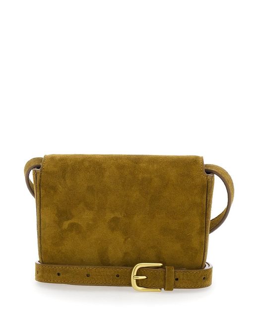 Soeur Green Belt Bag "Bell" With Cotton Details For