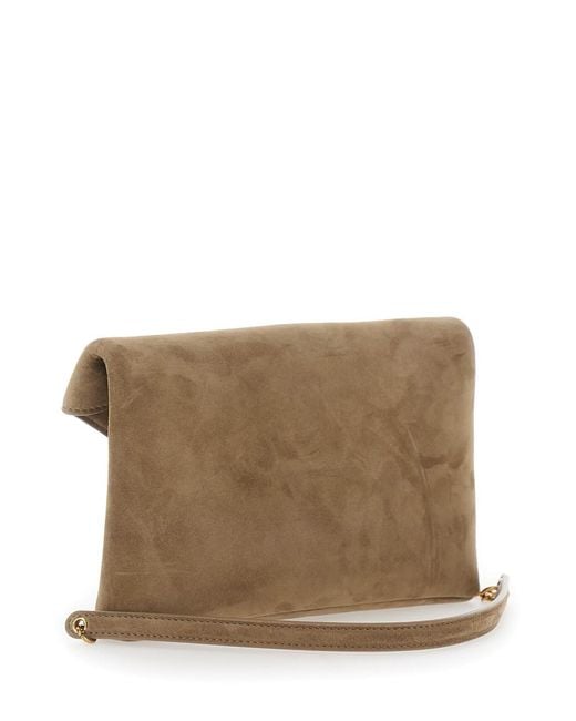Saint Laurent Brown Ysl Pw Mbag Suede Satin Calf