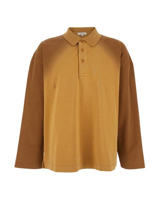 Polo Con Colletto Classico E Dettaglio Logo Sul Fronte In di J.W. Anderson in Brown da Uomo