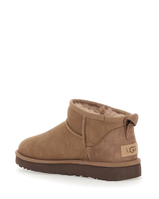 Ugg Brown Classic Ultra Mini Suede Boots For