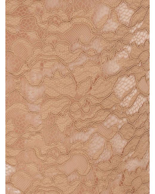 Le Plain Natural Pencil Skirt With Lace And Tech Fabric For