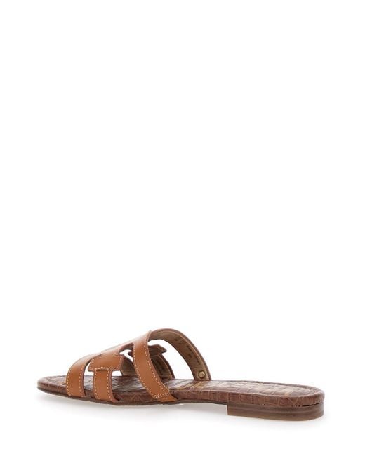 Sam Edelman Brown 'Bay Slide' Slip-On Sandals With Logo Detail