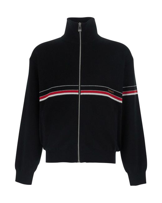 Versace Black Turtleneck With Logo Lettering On The Front for men