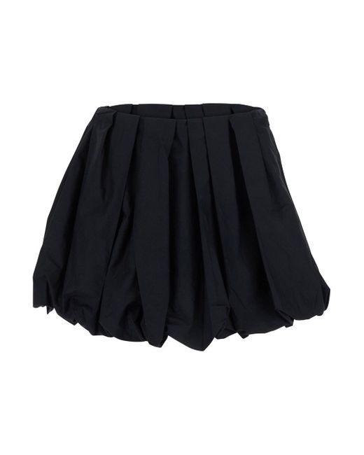 Pinko Black Skirt With Pleated Details And Balloon Hem