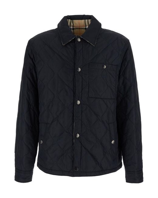 Burberry Blue 'Brighton' Jacket With Quilted Motif And Reversible Design for men
