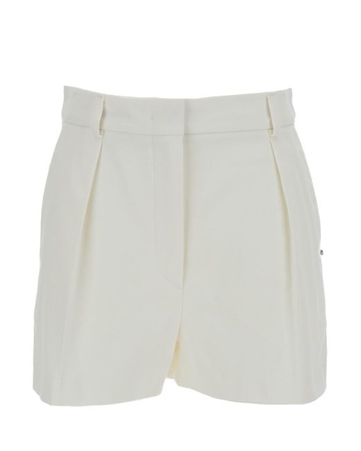 Pantaloncini Shorts Plissettati Bianchi di Sportmax in White