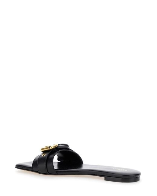 Chloé Black Chloã 'Mae' Slip-On Sandals With Embossed Logo On The Insole