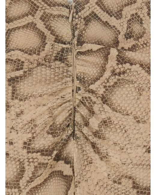 ANDAMANE Natural Long Dress 'T190131' With Thin Straps And All-Over Python