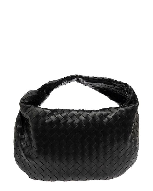 Bottega Veneta Black 'Medium Jodie' Handbag With Intreccio Motif