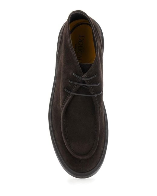 Scarpe Stringate Con Cuciture Tono Su Tono di Doucal's in Black da Uomo