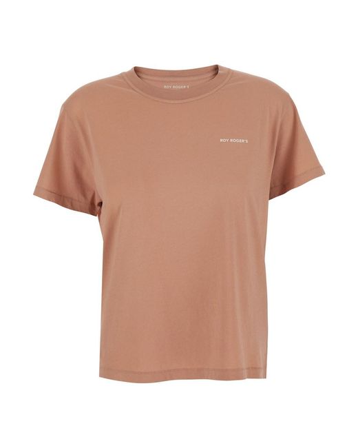 Roy Rogers Pink T-Shirt With Printed Logo On The Front