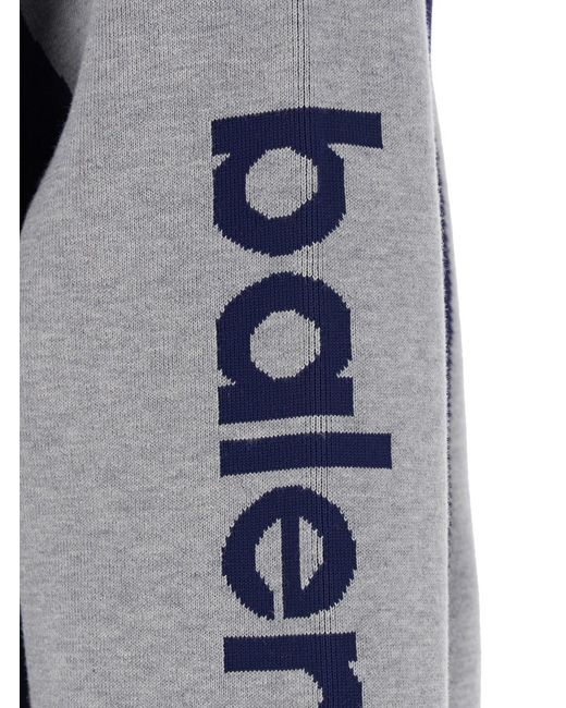 Balenciaga Blue Cardigan With Contrasting High Collar And Maxi Logo Lettering On The Sleeve for men