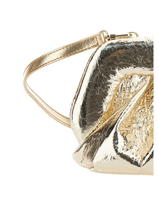 THEMOIRÈ Metallic 'Gea Pineapple' Clutch Bag With Magnetic Closure