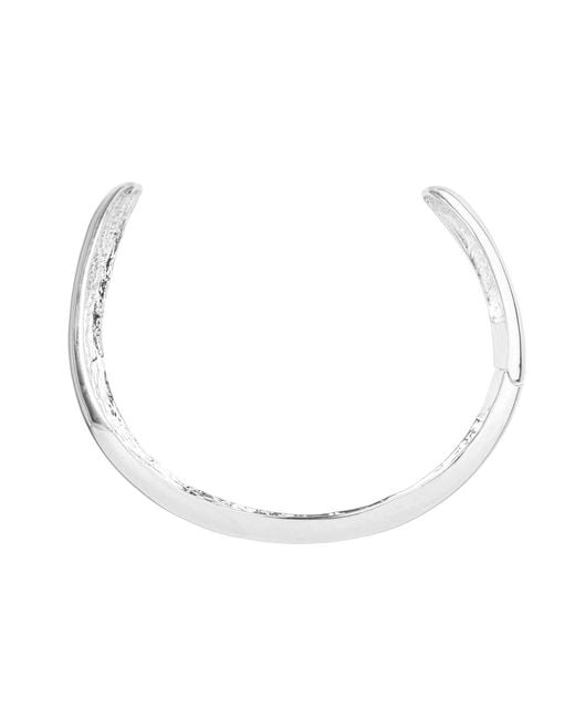 FEDERICA TOSI White Choker Wave With Metal Details And Wavy Metal Design For