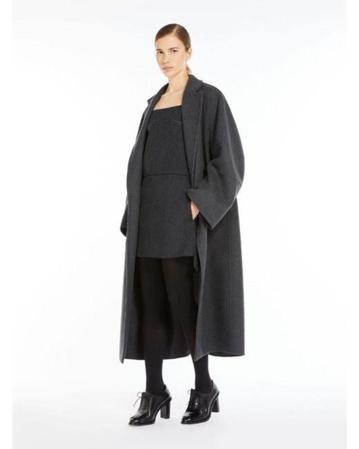 Max Mara Black Notched Lapel Trench Coat