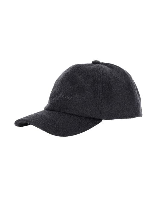 Jacquemus Blue 'La Casquette Cachemiro' Baseball Cap With Logo Lettering Embroidery On The Front