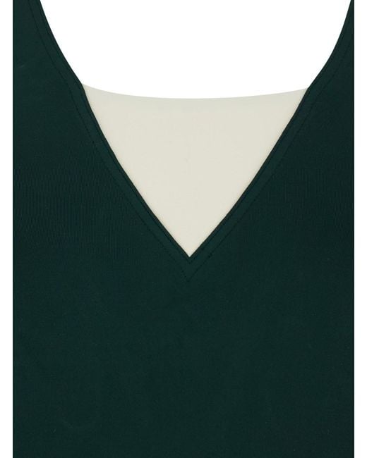 Eres Green One-Piece Swimsuit Entrevue With Contrast Details And Thin Straps