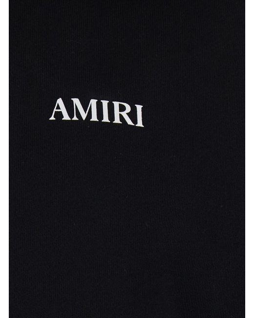 Amiri Black Hooded Zip Sweatshirt With Tech Fabric Patch for men