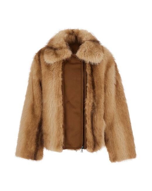 Urbancode Brown Bonded Zip Cincilla Is A Shearling With Zip Closure And Pock