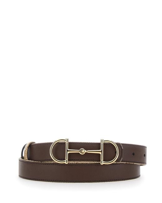 Gucci Natural Reversible Belt With Horsebit Buckle