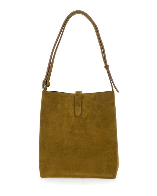 Soeur Green Shoulder Bag 'Bello' With Leather Handles For