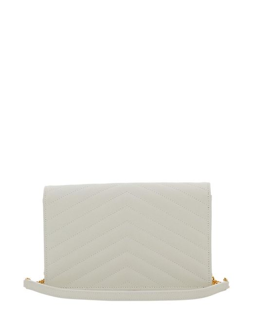 Saint Laurent White Neutrals Shoulder Bags