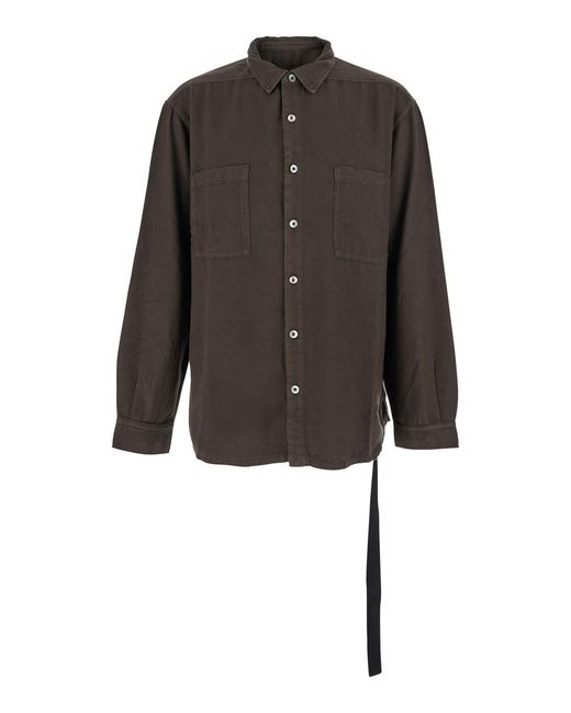 Rick Owens Black Solid Shirt for men