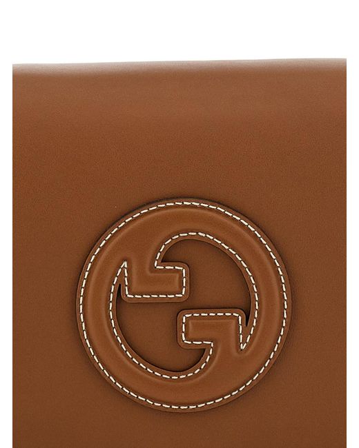 Gucci Brown 'Blondie' Handbag With Logo Detail On Front