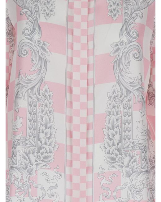 Camicia Con Stampa Barocca di Versace in Pink