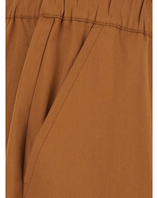 ..,merci Brown Pants With Elastic Waist And Drawstring Cuffs