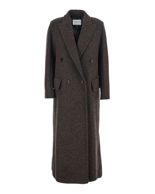 Max Mara Black Notched Lapel Trench Coat