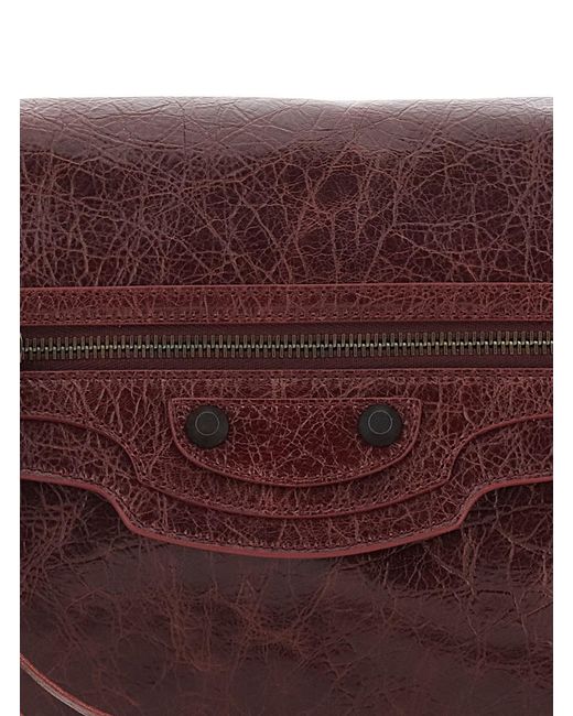 Balenciaga Purple 'Le City' Small Clutch With Zip Pocket On The Fron