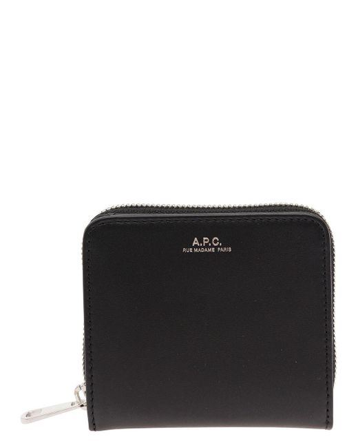 A.P.C. Black 'Emmanuel' Wallet With Embossed Logo for men