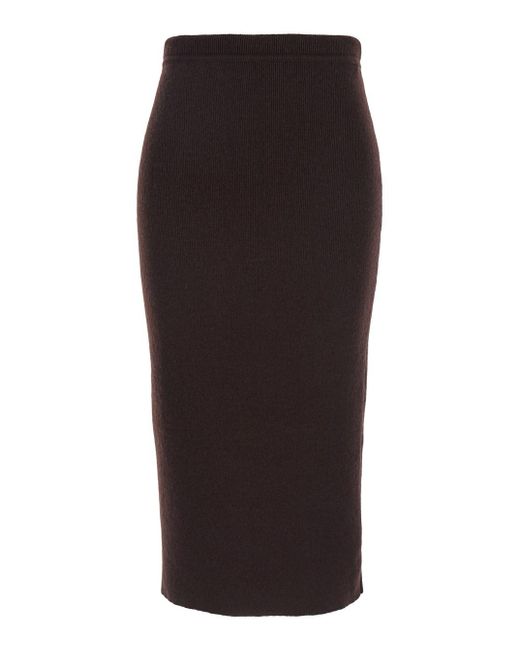 Tom Ford Black Ribbed Knit Skirt With High Waist And Pencil Silhouette
