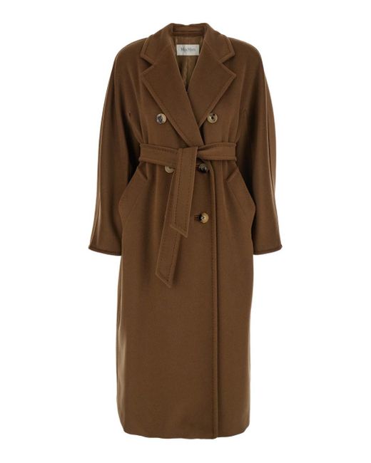Cappotto 'Madame' Con Revers Classici E Cintura di Max Mara in Brown