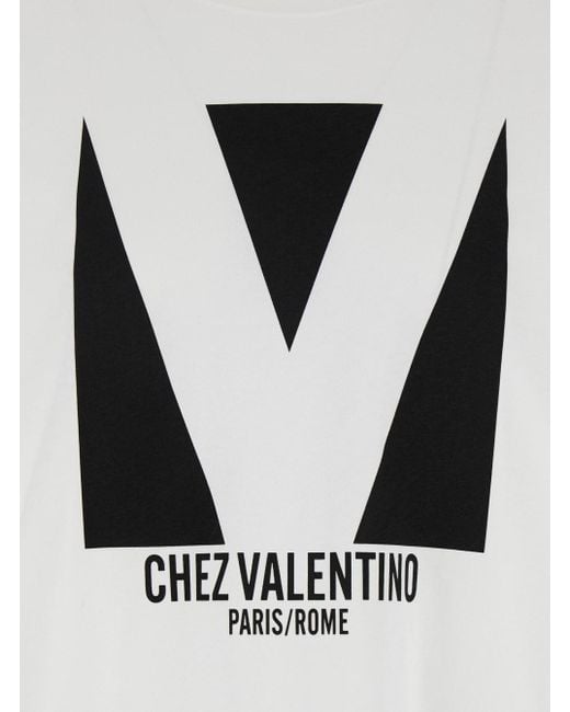 Valentino Gray 'Chez' Crewneck T-Shirt With Maxi Logo Print On The Fr for men