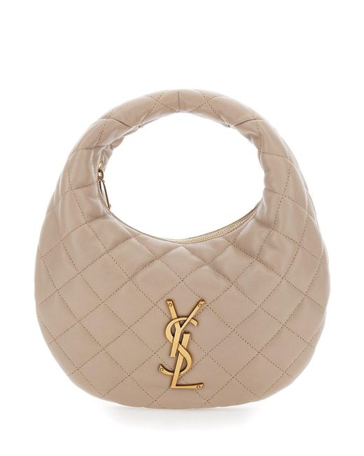Saint Laurent White Handbag 'Icare' With Cassandre Plate On The Front And Qu