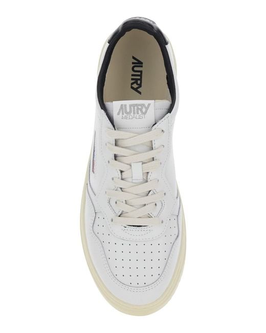 Autry White 'Medalist Low' Low Sneakers With Logo Patch And Writing In for men