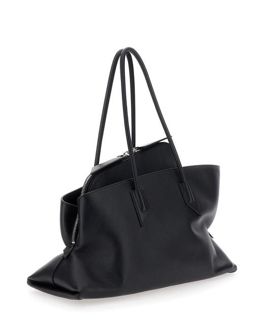 The Attico Black Shoulder Bag Passeggiata Leather