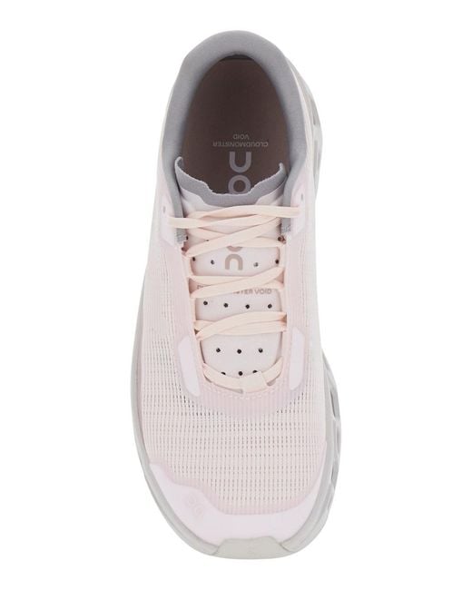 On Shoes White Cloudmster Void Sneakers With Cushied Sole And Tech Fabric Uppe