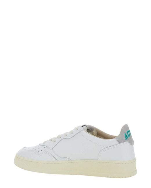 Autry White 'Medalist Low' And Sneakers With Contrasting Heel In for men