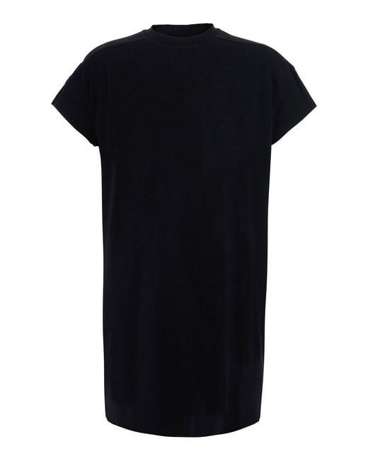 Rick Owens Black 'Jumbo' T-Shirt With Ribbed Crew Neck And Dropped Sho for men